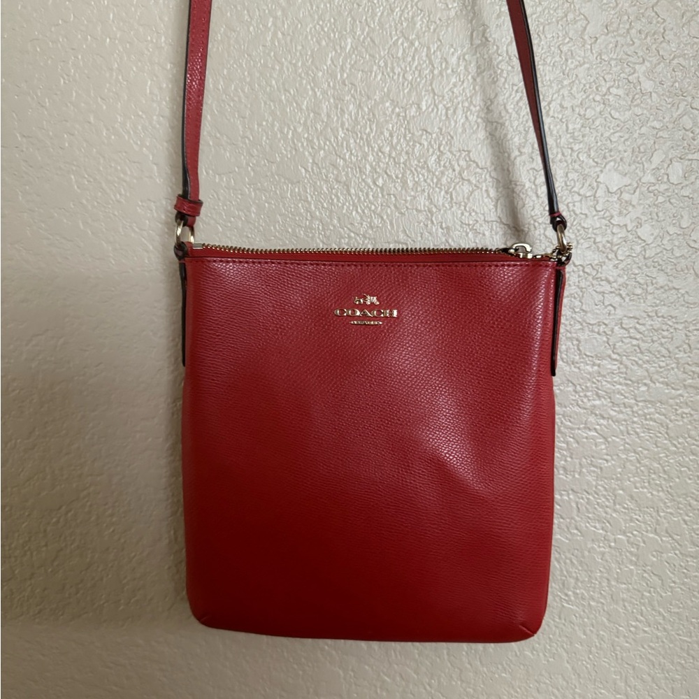 Coach Red Orange Purse Handbag Crossbody